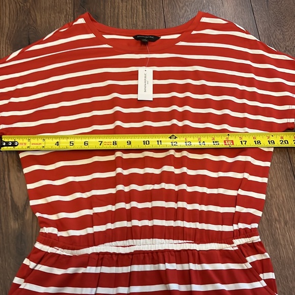 NWT Banana republic t shirt dress orange and white size medium - Picture 3 of 7